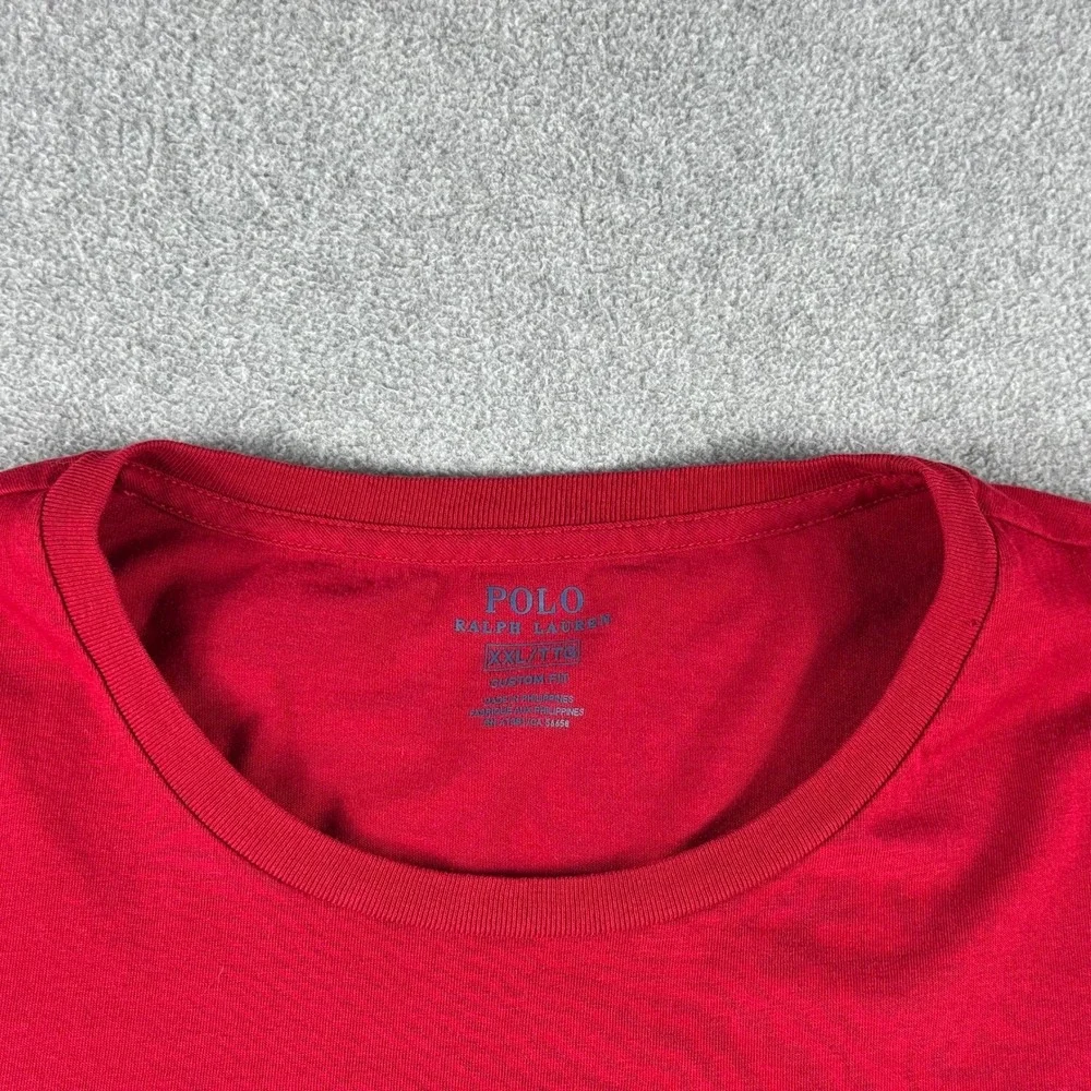 Polo Ralph Lauren Mens Red Short Sleeve T-Shirt Red Football Champs Soft Tee XXL